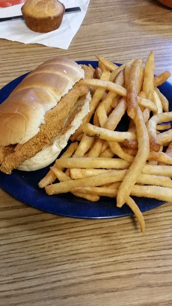 Catfish Sandwich and Fries